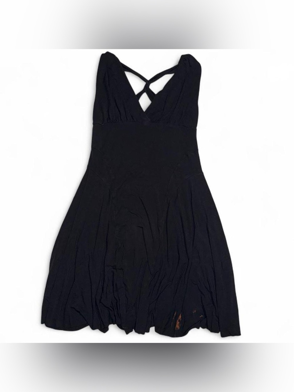 Armani Exchange Black Strapless Dress with Crisscross Front